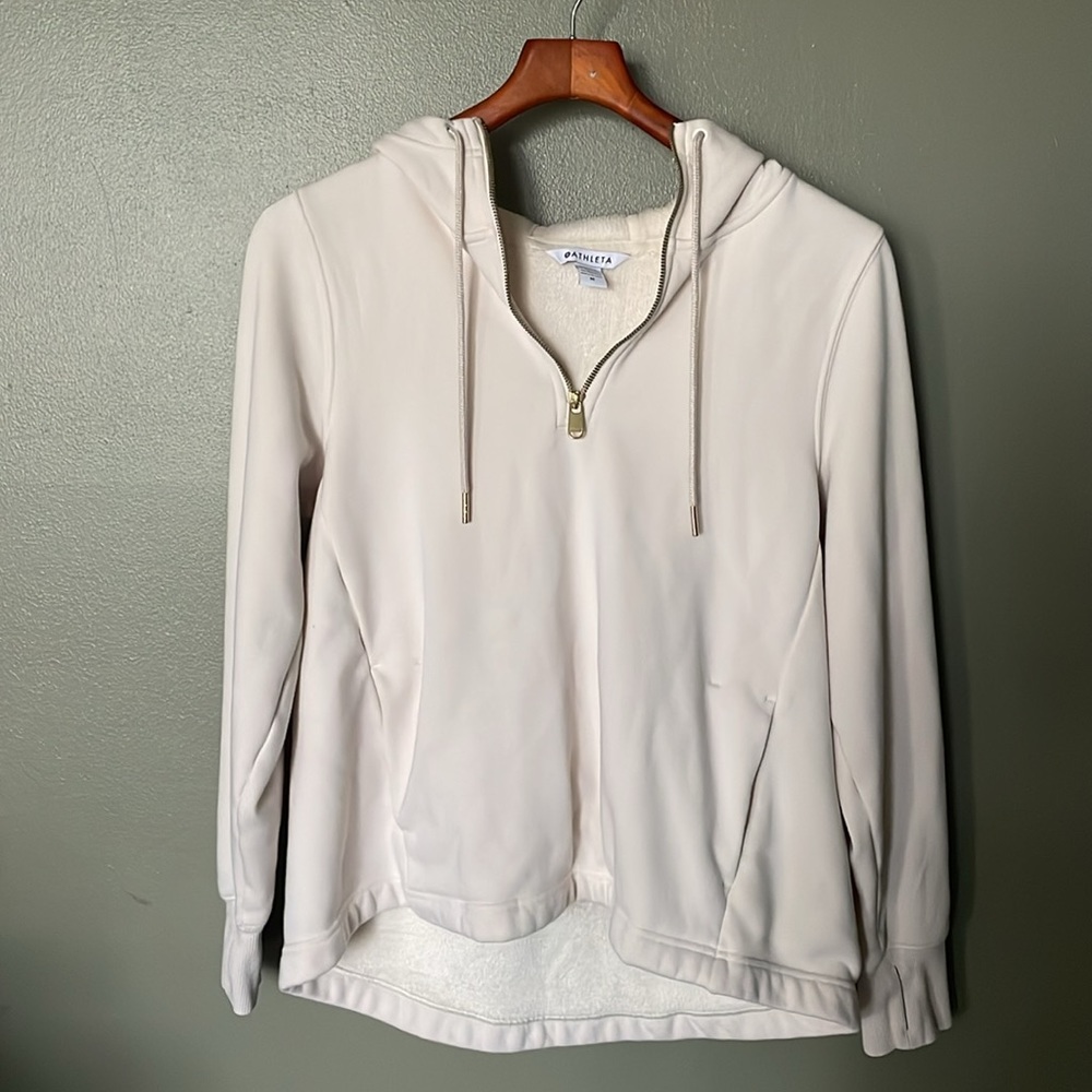 Athleta Cream Hoodie Sweatshirt